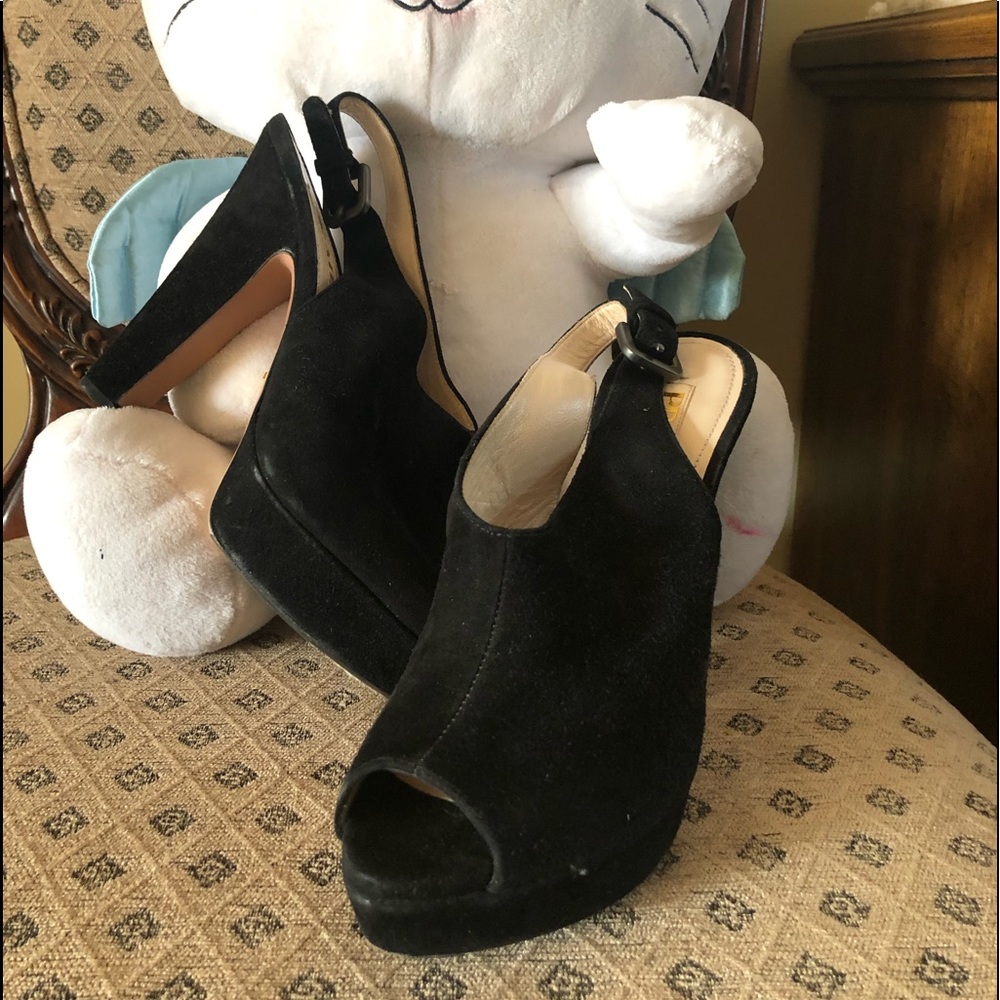 Prada Black Suede Sandals 38